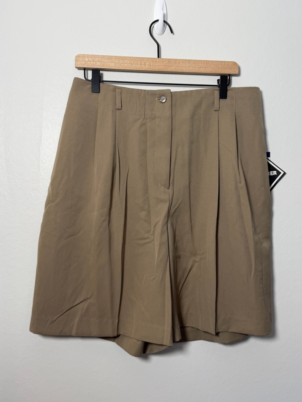 Vintage Haley Pleated Golf Shorts NWT Khaki Tan High Waist USA Made Size 16